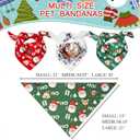 2 x Christmas Dog Bandanas,Reflective Dog Bandana for Night Safety,Adjustable Santa Claus Dog Scarf Triangle Boy and Girl Pet Scarves for Medium Dogs,Green,M