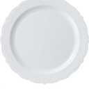 Upassion 16 Pieces White Plastic Plates - 10.25 inch White Dinner Disposable Plates - Premium Hard Disposable Dinner Plates - Party Supplies for Birthdays, Celebrations, Wedding and Events