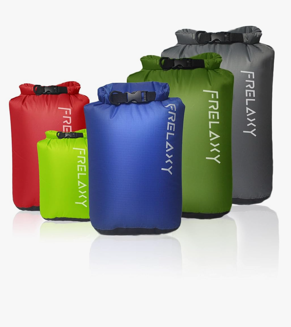 Frelaxy Dry Bag 5-Pack, Ultralight Dry Sack, Outdoor Bags Keep Gear Dry for Hiking, Backpacking, Kayaking, Camping, Swimming, Boating
