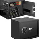 Biometric Home Safe, Fingerprint Gun Safe Lock Box,Money Box for Jewelry Handgun Cash Valuables,Perfect for Home/Office/Hotel, Black,1.2 Cubic Feet