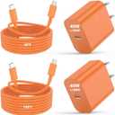 iPhone 17 16 15 Pro Max Charger Fast Charging 2 Pack 40W USB C Super Fast Charger Block with 6/10FT Long USB C Charging Cable Cord for iPhone 17 16 15 Pro Max/16 15 Pro/16 15,iPad Pro/Air, MacBook (Orange)