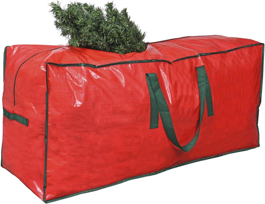 ProPik Christmas Tree Storage Bag | Fits Up to 7 ft. Tall Disassembled Tree | 45" x 15" x 20" Holiday Artificial Tree Storage Case | Perfect Xmas Storage Container with Handles and Sleek Zipper (Red)