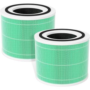 Fil-fresh Core 300 Replacement Filter, Compatible with LEVOIT 300 and Core 300S Air Purifier, Smoke Removal, H13 True HEPA Filters and Activated Carbon, Replace Core 300-RF-TX, 2-Pack (7.56*5.8*7.56 inch, Green)