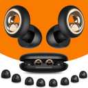 Ear Plugs for Sleeping, 45dB Silicone Ear Plugs for Noise Reduction, Reusable Sleeping Noise Cancelling Earplugs for Snoring, Concert & Shooting Ear Protection with 8 Eartips(Dark Black)
