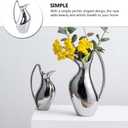 DOITOOL Ceramic Pitcher Vase 9.44 Inch Rustic Decorative Flower Vase for Home Office Kitchen Living Room Farmhouse Style