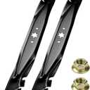 2 Pack 942-04308-X Blades with Nuts for Cub Cadet 42 Inch XT1-LT42 ZT50 ZT142 T1000 XT1LT42 LT2000 LTX1040 Replaces 742-0616A 742-0616A 942-04126 742-04126 for MTD Troy-Bilt Craftsman Decks