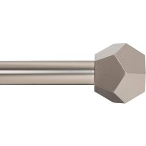 Ivilon Drapery Treatment Window Curtain Rod - Faceted Hexagonal 1 inch Pole. 72 to 144 Inch. Satin Nickel
