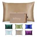Blissy Silk Pillowcase - 100% Pure Mulberry Silk - 22 Momme 6A High-Grade Fibers - Silk Pillow Cover for Hair & Skin - Regular, Queen & King (Taupe, Queen)
