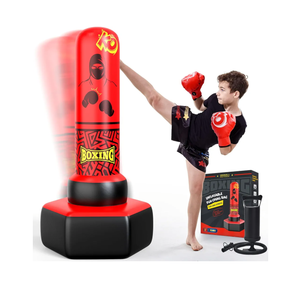 67'' Inflatable Punching Bag Freestanding for Kids Aged 3-12 – Heavy Duty Boxing Set for Karate & Taekwondo, Stable Boxing Bag Active Kids Toy, Christmas Birthday Gift for Boys and Girls