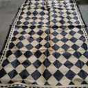 Outdoor Rug for Patios Clearance,Waterproof Mat,Large Outside Carpet,Reversible Plastic Straw Camping Rugs,Rv,Porch,Deck,Camper,Balcony,Backyard (6x9,Checkered/Black&Beige)