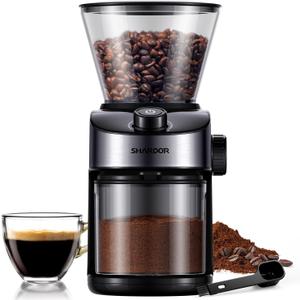 SHARDOR Burr Coffee Grinder Electric with 32 Grinding Sizes 3.0, Coffee Grinders for Home Use with 40 Seconds Adjustable Electronic Timer, Coffee Bean Grinder with Chamber Cleaning Button (Dark)