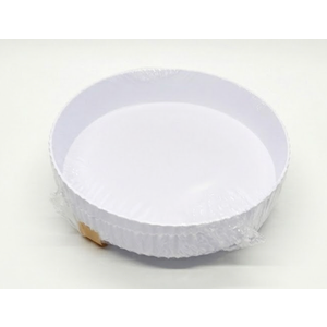 White Corrugated Ribbed/Fluted Round Cake Board & Pastry Tray