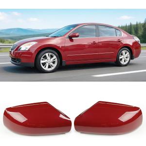 Moonlinks 1Pair Compatible with 2007 2008 2009 2010 2011 2012 Nissan Altima 2.5L Mirror Cover Replacement, Red Left Driver Side & Right Passenger Side Door Rearview Side Clip-on Mirror Cap (Red)