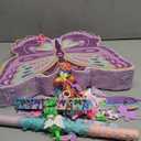 Pasimy 51 Pcs Butterfly Piata Set Butterfly Birthday Party Supplies Piata with Stick Blindfold Sticker Hairpin Ring Slap Bracelet Keychain Party Favors for Family Game Decoration(Purple)