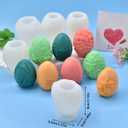 8 Pieces Set, Easter Series of Floral Egg Candle Craft Silicone Mold Making