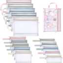 15 Pcs Mesh Organizer Bags, Zipper Bags for Organizing, Double-Layer Nylon Mesh Storage Bags,A4/A5/A6 Puzzle Bags,Zipper Pouch for Home, Office, Travel (Multicolor)
