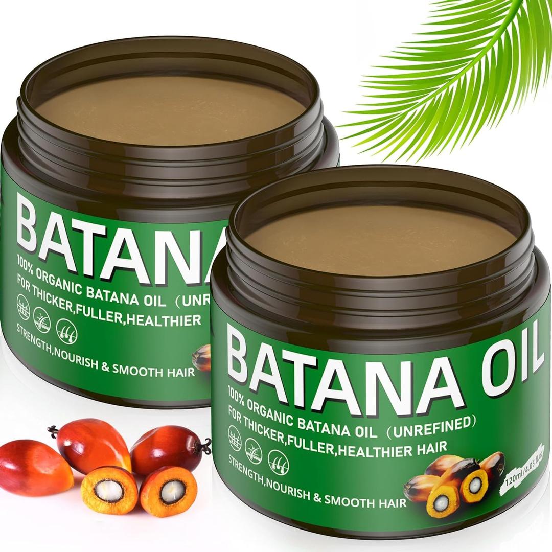 Dr. Sebi Batana Oil for Hair Growth - 2 Pack, 100% Natural & Organic, Repairs Damaged Hair, Prevents Hair Loss, Enhances Thickness