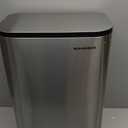 SONGMICS Kitchen Bin, 50 L Pedal Bin, Steel Trash Bin, Soft-Close Lid, Stays Open, Inner Bucket, Wide Non-Slip Pedal, Metallic Silver LTB547E01