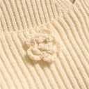 MakeMeChic Women's 2 Pack Crochet Cami Tops 3D Floral Rib Knitted Y2K Camisoles (M)