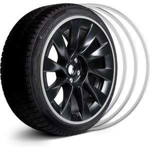 Automotive Alloy Wheel Rim Protector - Covering The Entire Rim of The Wheel hub - Strips for Curb Rash Prevention - Set of 4 Rim Protector Easy to Install(22'',Silver)