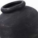 Large Black Ceramic Vase - 11" Tall Rustic Farmhouse Vase, Vintage Decorative Terracotta Vase for Dining Table, Shelf, Bedroom, Living Room, Kitchen, Office, Bathroom, Mantle, Centerpiece Dcor