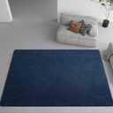 DweIke 4x6 Navy Blue Rugs for Bedroom Living Room, Soft Fluffy Washable Low Pile Solid Color Rug, Non-Slip Throw Carpets for Kids Boys Girls Dorms Nursery Classroom Home Decor
