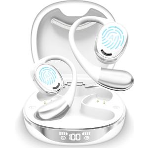 4 x OWS Translator Earbuds: 3in1 Translator Earphones 144 Languages & Accents & 8 Offline Translation Packs HD Sound Quality Long Battery Life, Ideal for Travel & Business, Milkywhite