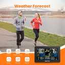 SMARTRO Weather Station Wireless Indoor Outdoor Thermometer for Home, Large Color Display Digital Clock, Forecast with Barometer, Ambient Temperature Humidity Monitor with Moon Phase