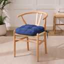 IASEAHK Chair Cushions for Dining Chairs, Dining Chair Cushions, Tufted Indoor Chair Pads with Ties & Non Slip Backing, Seat Cushions for Kitchen Chairs 16.5 x 16.5 x 3.5, Set of 6, Navy Blue