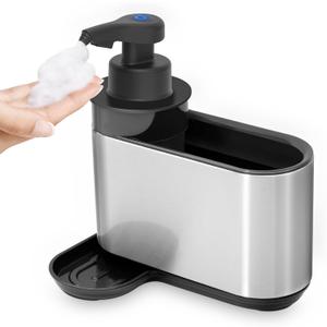 Automatic Hand Soap Dispenser Touchless: Rechargeable Sensor Pump for Kitchen Foaming Soap Dispenser with Sink Caddy Kitchen Orgnizer 8.5oz Xmas Gift