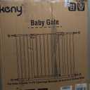 keny 29"-42.5" Baby Gate for Stairs, Auto Close Safety Dog Gate, Pressure Mounted Easy Walk Through Pet Gate for Doorways, Durable Stair Gate, 30" Tall, White