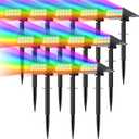 WENATY Solar Spot Lights Outdoor Color Changing, [7 Mode/12 Pack] Christmas Landscape Spotlights, Solar Lights Outdoor Waterproof,Led Powered Flood Light for Halloween Pathway Yard Garden Tree Walkway