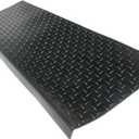 Rubber-Cal Diamond-Plate Non-Slip Rubber Tread Stair Mats (6 Pack), Black, 9.75" X 29.75"