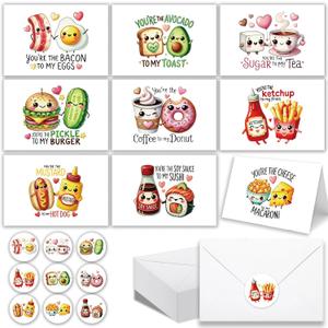 36 Funny Exchange Cards for Kids with Envelopes & Stickers, Blank Inside for 9 Assorted Fun Adorable Designs for School Classroom, Loved Ones, Gifting, Mailing