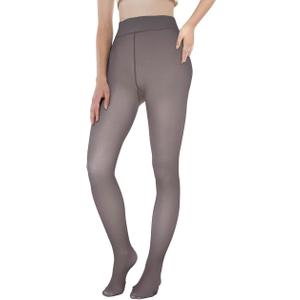 EXQUISLIFE Fleece Lined Tights Sheer Women - Fake Translucent Warm Pantyhose Leggings Sheer Thick Tights, for Winter (Black)