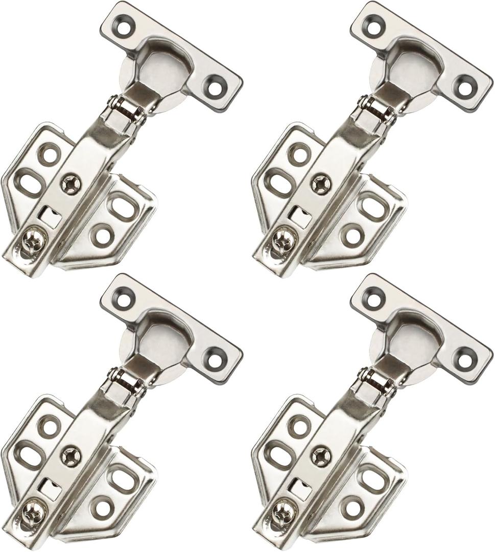 4 Pcs 26mm Soft Close Cabinet Hinge 90-110 Degree Full Overlay Kitchen Door Hinge Concealed Kitchen Cupboard Hinges Cupboard Door Hinges with Screws
