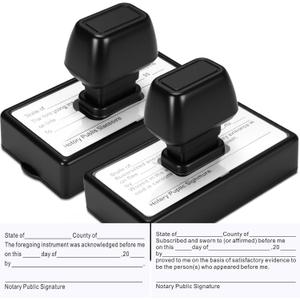 Marspark 2 Pcs Notary Stamps Includes Acknowledgement & Jurat Stamp Self Inking Notary Public Seal Supplies for Sworn and Subscribed, 1.38 x 3.35 inches