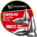 Harpex Aquiles .22 Cal Airgun Pellets  20.1 Grains Pointed Arrowhead Design  12.2 mm / .48 in Length  Clean Target Entry & Precision Performance