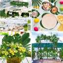 Jungle Party Decorations, 78 Pieces 8 Kinds Artificial Palm Leaves Green Tropical Leaves with Stems Jungle Leaves Decorations Palm for Hawaiian Luau Party Jungle Beach Table