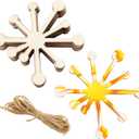 30 Pack 4 Inch Wood Starburst Cutouts Unfinished Wood Starburst Crafts Wooden Starburst Hanging Ornaments DIY Starburst Craft Gift Tags for Home Party Decoration