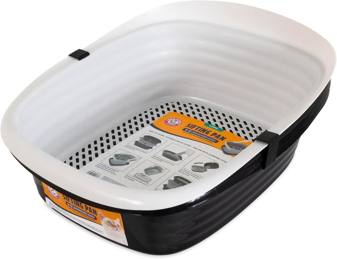 Arm & Hammer Large Sifting Litter Box Scoop Free Cat Litter Tray with Microban 