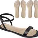 2 Pairs Pigskin High Heel Cushion Inserts for Women, Self Adhesive Arch Support Insoles for Flat Feet, Plantar Fasciitis and Pain Relief, No Slip Shoe Pads for Heels Sandals Flats Large 8-12 Size