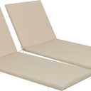 Only choice 2 PCS Set Outdoor Chaise Lounge Cushion, 75 x 24 in Lounge Chair Cushion Water Resistant Fabric for Lawn, Pool, Replacement Seat Cushion for Patio (Khaki), 74.8 Inches X 23.62 Inches