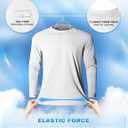 GEMYSE Men's Long Sleeve Shirts Sun Protection Athletic Breathable Moisture Wicking Rash Guard Shirt for Fishing Workout (White, S)