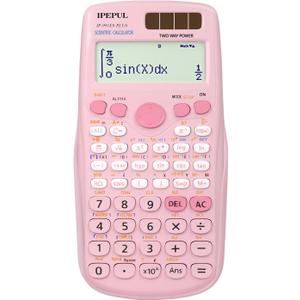 Scientific Calculators, IPepul Pink Math Calculator with 417 Function, Solar Battery Power and 4-Line Display, School Supplies for Middle High College Students Teachers (Pink 991ES Plus)