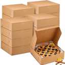 36 Pack Pie Pizza Boxes 9" x 9" x 3" Kraft Square Bakery Boxes for Cookies, Cheesecake, Chocolate Covered Strawberries, Dessert Brown Paper Cardboard Container for Treats