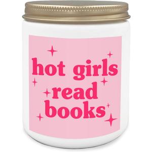 Book Lovers Gifts Scented Candles - Hot Girl Read Book Candle, Librarian Candles for Home Scented, Book Stuff Lavender Candle 8oz, Book Lover Gifts for Women