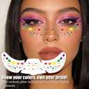 5 x Pride Rainbow Glitter Freckles Face Tattoo Sparkle Heart Freckles Makeup Patches Temporary Tattoos Stickers Cute Rainbow Body Sweetheart Outfit Accessories for Women Festival Parade Rave(pride9)