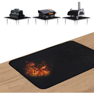 SUITMAT Heat Resistant Grill Mat for Countertop, Fireproof & Waterproof Mat for Outdoor Tabletop Grill, Outdoor Deck Protector, 9x11 Inches 4Pcs