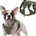 rabbitgoo Tactical Dog Harness for Small Dogs, No Pull Military Service Vest with Handle & Molle, Easy Control for Training Walking, Adjustable Reflective Straps, Green camo, S
